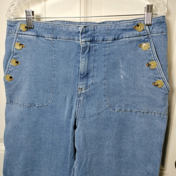 Talbots Light Blue Women's Jeans with Gold Buttons - Picture 2 of 8